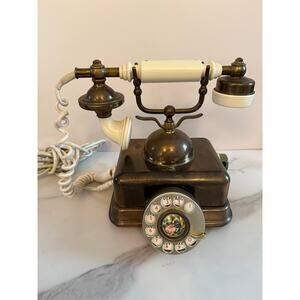 Vtg French-Style Brass Rotary Phone